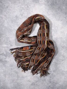 MISSONI Vintage Luxury Casual Multicolor 90s Y2K Fringe Scarf